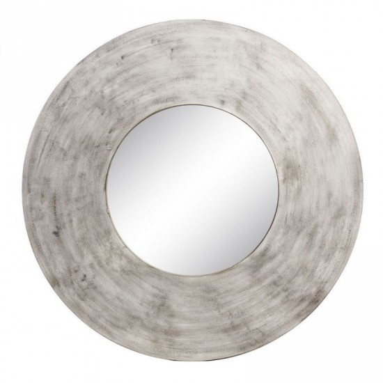 Espejo metal "osiri" blanco decapé 92 x 92 cm