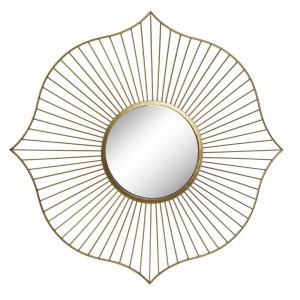 Espejo de metal color oro 119 x 119 cm