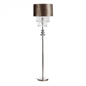 Lámpara de pie de cristal y metal color plata 169 cm